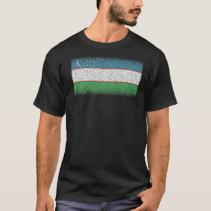 Camiseta Bandeira Nacional do Usbequistão souvenir para mul