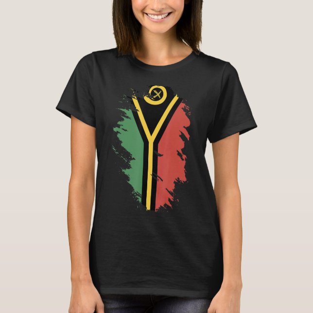 Camiseta Bandeira nacional do Vanuatu souvenir para homens  (Frente)