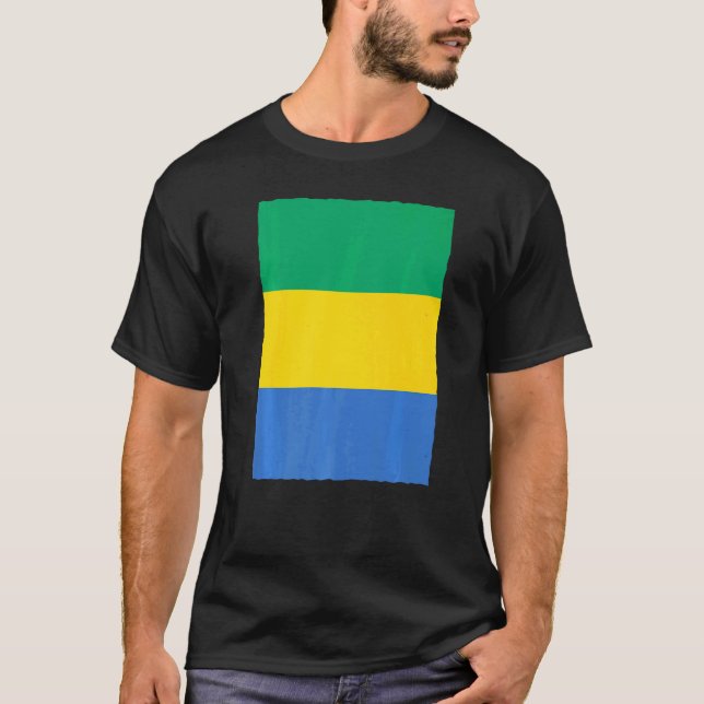 Camiseta Bandeira Nacional Gabão (Frente)