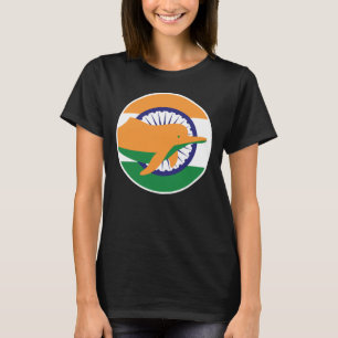 Camiseta Bandeira Nacional Indiana de Golfinhos do Rio Índi
