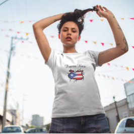 Camiseta Bandeira Nacional Mínima do Mapa de Porto Rico