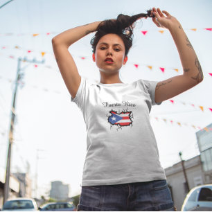 Camiseta Bandeira Nacional Mínima do Mapa de Porto Rico