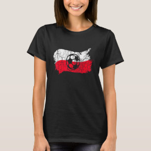 Camiseta Bandeira Nacional Polonesa Vintage Design de Bola