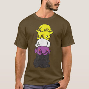 Camiseta Bandeira Não Binária Orgulho LGBTQ Blobfish T-S