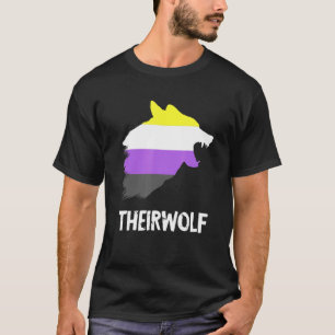 Camiseta Bandeira Não Binária Theirwolf Gênero Fluido LGBTQ