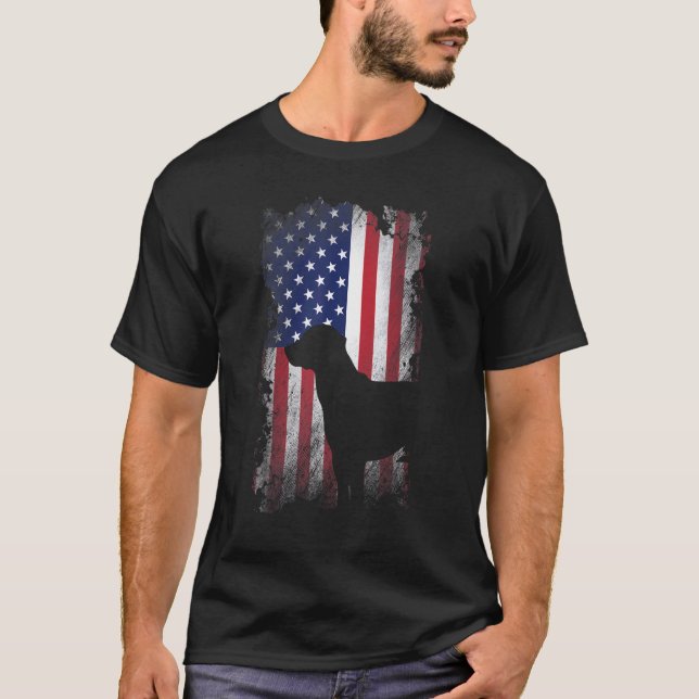 Camiseta Bandeira Negra Patriótica Legal Cão (Frente)