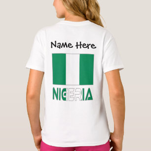 Camiseta Bandeira Nigeriana Nigeria Preta Personalização 