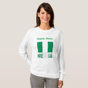 Camiseta Bandeira Nigeriana Nigeria Verde Personalização 