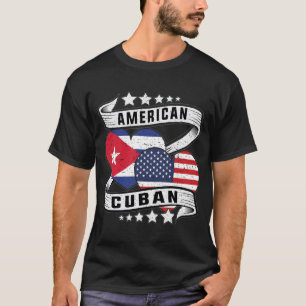 Camiseta Bandeira norte-americana e cubana Half Cuban metad