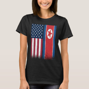 Camiseta Bandeira Norte-Coreana EUA e Coreia do Norte Orgul