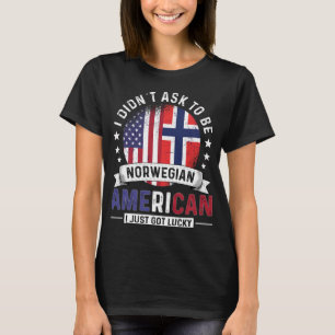 Camiseta Bandeira Norueguesa Americana Orgulho Noruega Band