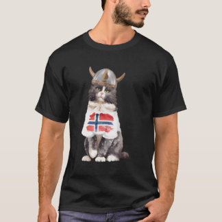 Camiseta Bandeira Norueguesa de Gato da Noruega
