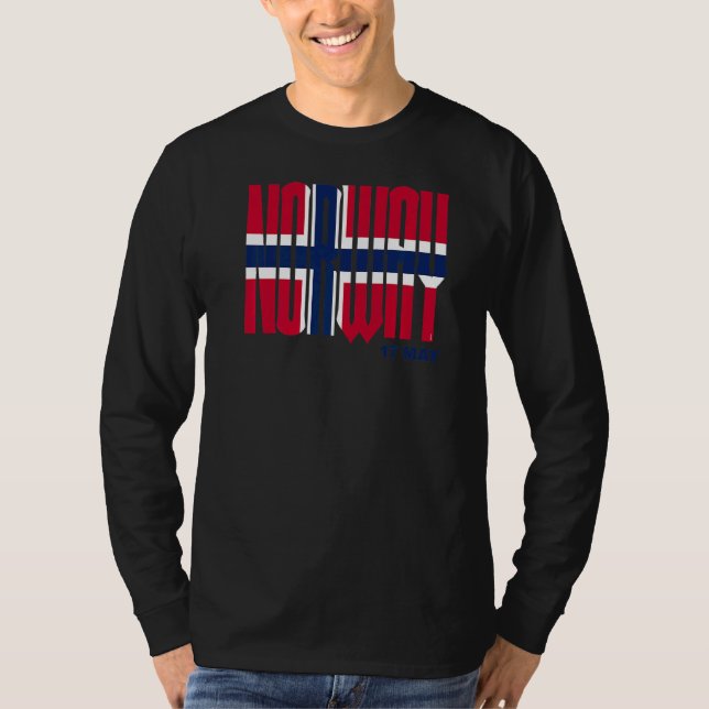 Camiseta Bandeira Norueguesa Dia 17 de maio Cruz Nórdica (Frente)