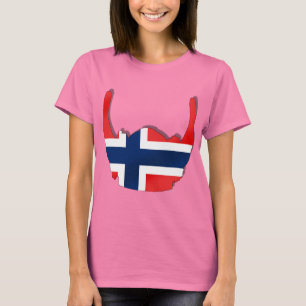 Camiseta Bandeira norueguesa do capacete de Noruega