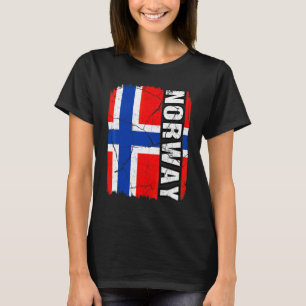 Camiseta Bandeira Norueguesa Vintage Orgulho Noruega Raízes