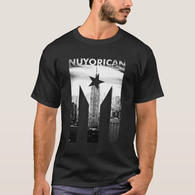 Camiseta Bandeira Nuyorican De Porto Rico Impressão (Frente)