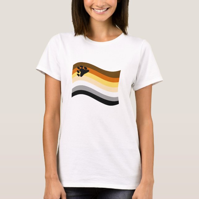 Camiseta Bandeira Ondulada da Orgulho do Urso (Frente)