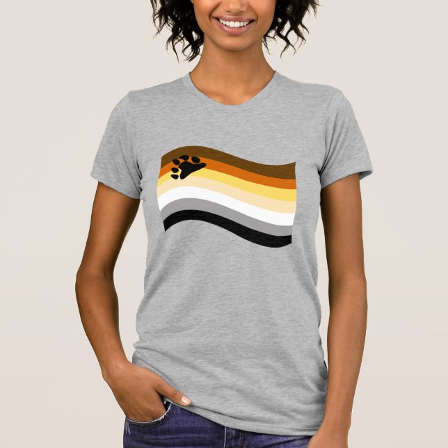 Camiseta Bandeira Ondulada da Orgulho do Urso (Frente)