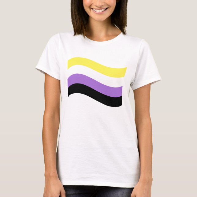 Camiseta Bandeira Ondulante Não Binária (Frente)