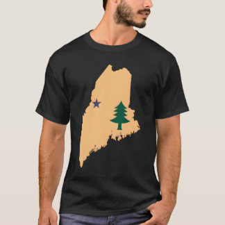 Camiseta Bandeira Original do Estado do Maine Norte da Nova