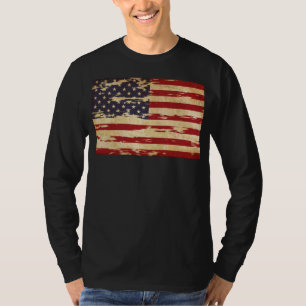 Camiseta Bandeira original do Vintage Grunge dos Estados Un