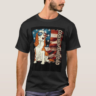 Camiseta Bandeira Pai Americana de Cocker Cuja Carga é Espa