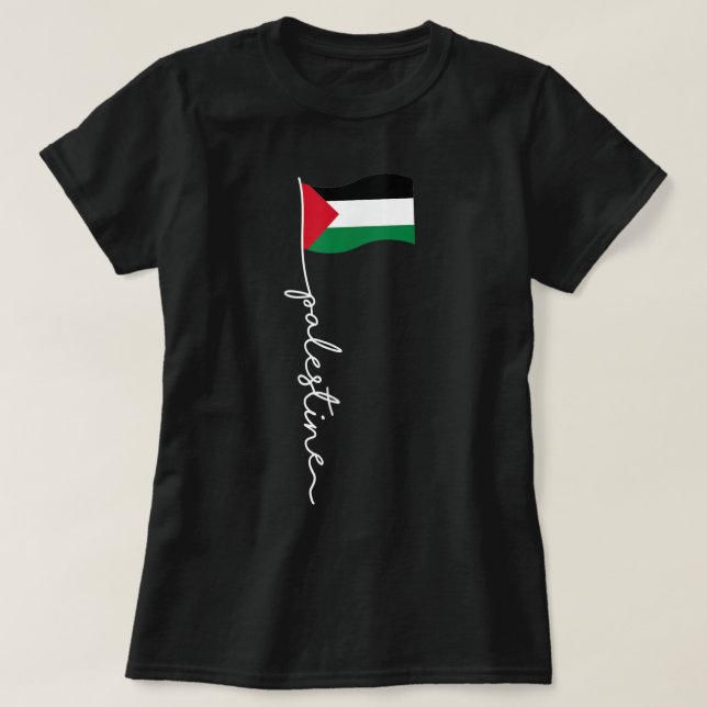 Camiseta Bandeira Palestina com nome Palestino para palesti (Frente do Design)