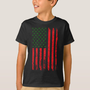 Camiseta Bandeira Pan-Africana Americana Raízes Afro Histór