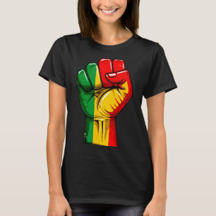 Camiseta Bandeira Pan-Africana do Punho do Poder Negro Ergu