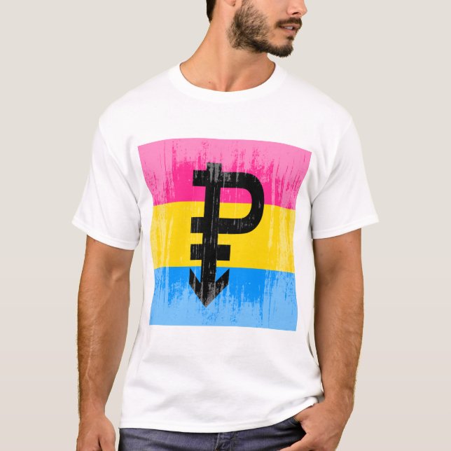 Camiseta Bandeira Pansexual do vintage (Frente)