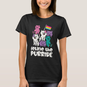 Camiseta Bandeira Pansexual Felina O Orgulho dos Gatos Pans