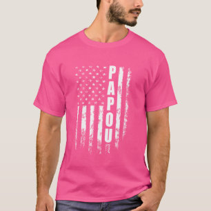 Camiseta Bandeira Papou Americana 4 de julho de Natais vint