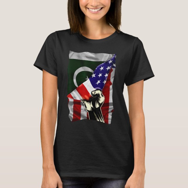 Camiseta Bandeira paquistanesa da meia-americana ROOTS USA  (Frente)