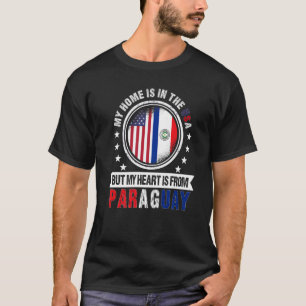 Camiseta Bandeira paraguaia americana coração paraguaio P