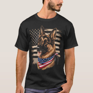 Camiseta Bandeira Pastor Alemão Patriota Amante de Cães Can