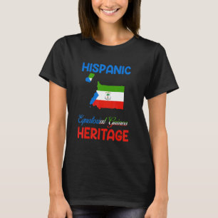 Camiseta Bandeira Patrimônio Hispânico Guiné Equatorial Map