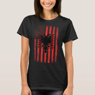 Camiseta Bandeira Patriótica Americana Bandeira Albânia