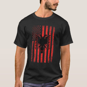 Camiseta Bandeira Patriótica Americana Bandeira Albânia