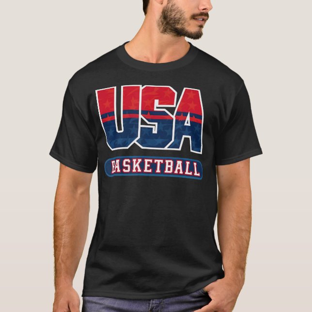 Camiseta Bandeira Patriótica Americana de Basquete (Frente)