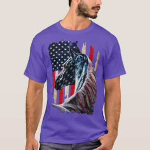 Camiseta Bandeira Patriótica Americana de Cavalo - Vintage