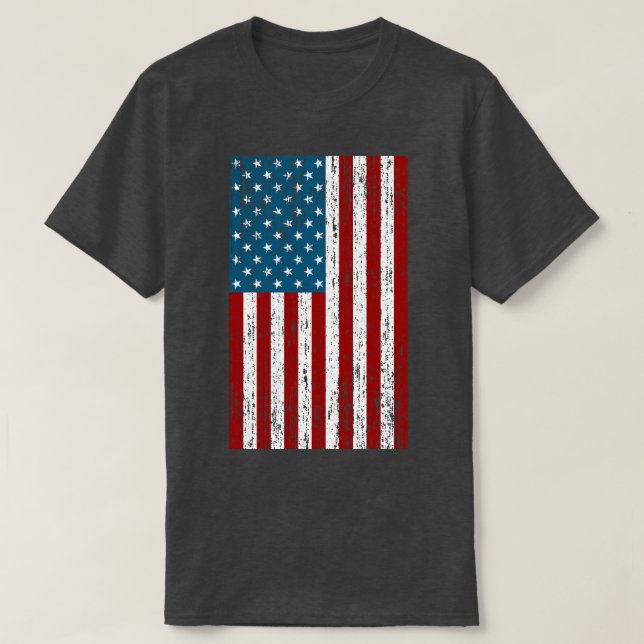 Camiseta Bandeira Patriótica Americana Incomodada (Frente do Design)