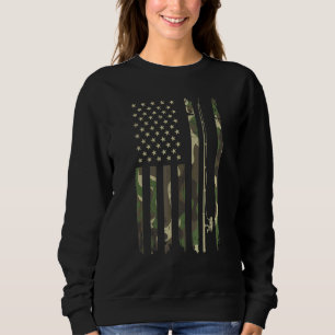 Camiseta Bandeira Patriótica Camo-Americana Com Arco De Pes