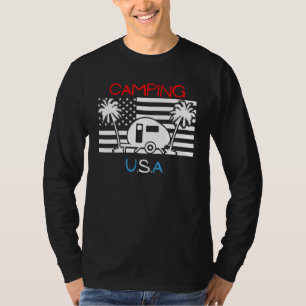 Camiseta Bandeira Patriótica Camping Usa Rv 4 De Julho Verm