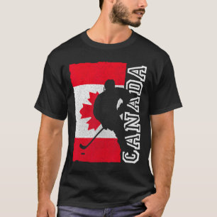 Camiseta Bandeira Patriótica Canadiana de Hockey