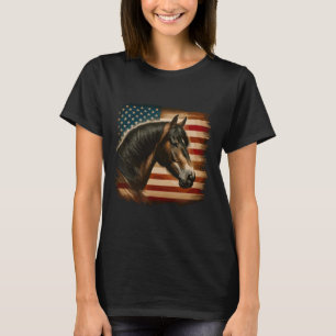 Camiseta Bandeira Patriótica Cavalo de Cavalo Patriótico Am
