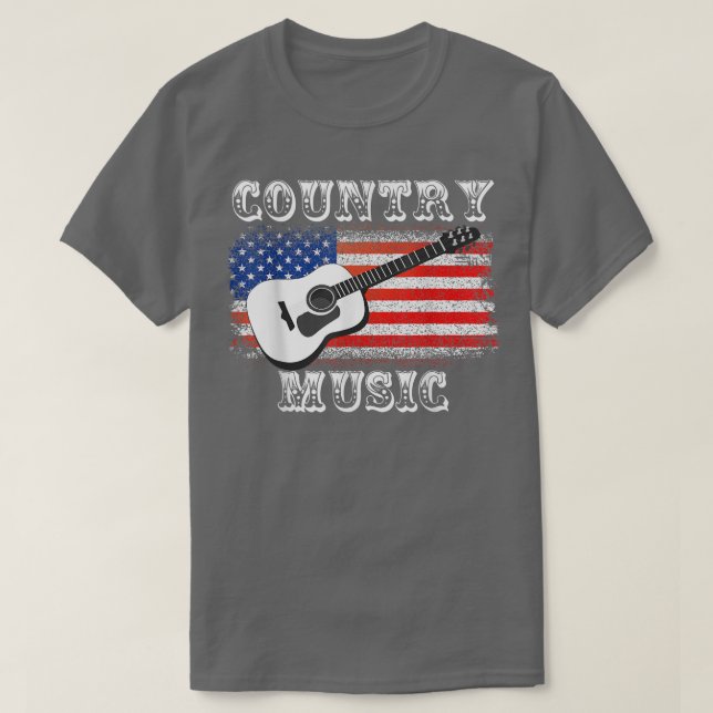 Camiseta Bandeira Patriótica Country Music Guitarista Banj (Frente do Design)