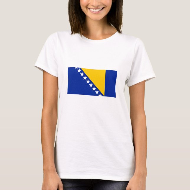 Camiseta Bandeira Patriótica da Bósnia-Herzegovina (Frente)
