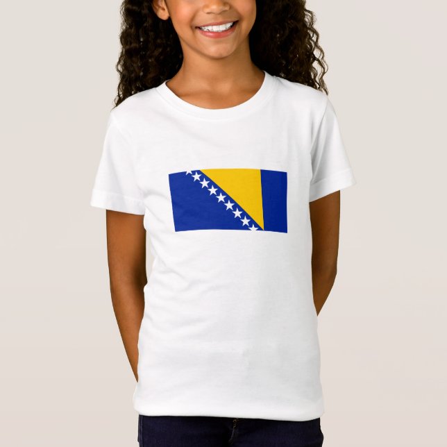 Camiseta Bandeira Patriótica da Bósnia-Herzegovina (Frente)