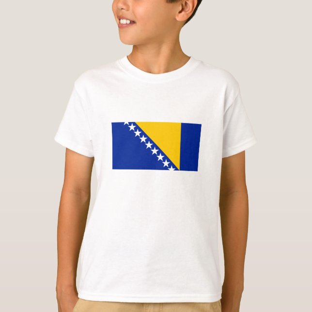 Camiseta Bandeira Patriótica da Bósnia-Herzegovina (Frente)