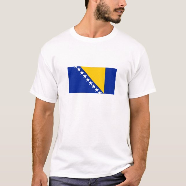 Camiseta Bandeira Patriótica da Bósnia-Herzegovina (Frente)